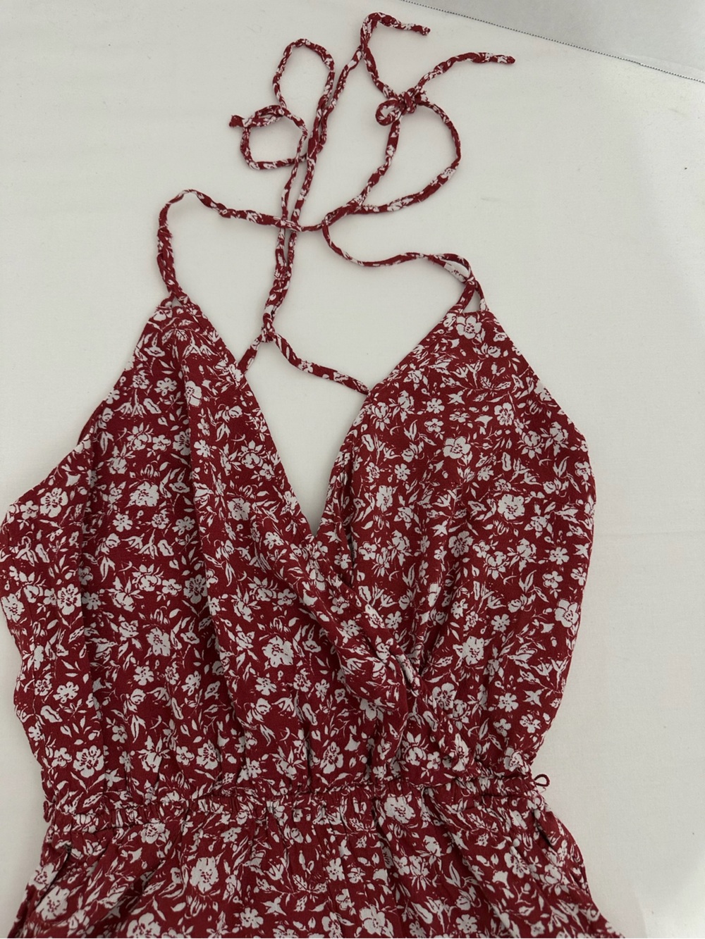 Abercrombie & Fitch Floral Halter Jumpsuit Wide Leg Romper Small Cottagecore - Picture 5 of 8